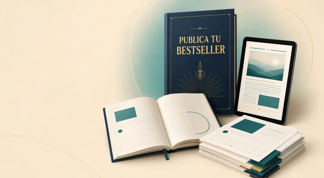 Plantillas del kit abiertas en libro impreso, tablet y páginas sueltas